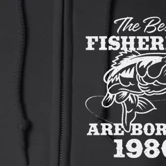 43 Year Old Fisherman Fishing 1980 43rd Birthday Full Zip Hoodie