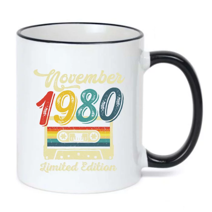 42 Years Old Gift Retro November 1980 Cassette 42nd Birthday Black Color Changing Mug