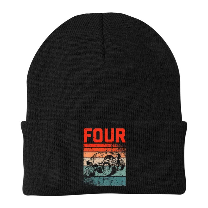 4 Year Old 4th Birthday Monster Truck Knit Cap Winter Beanie