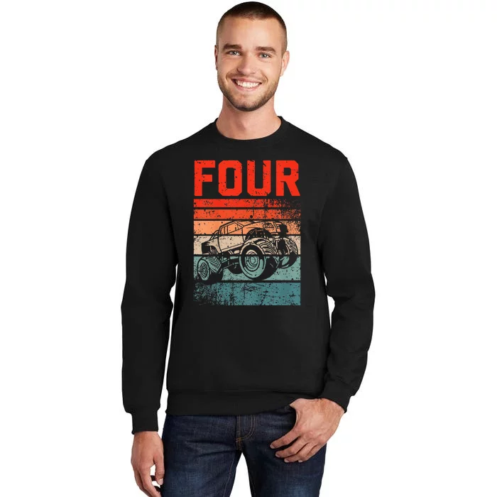 4 Year Old 4th Birthday Monster Truck Tall Sweatshirt