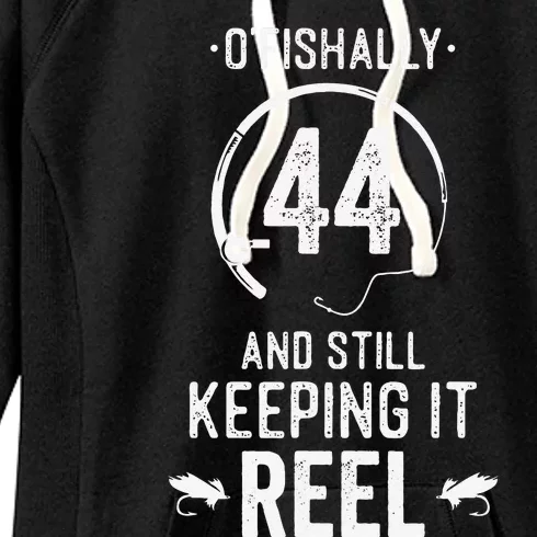 44 Year Old Fishing Fishermen Gifts For Birthday Women's Fleece Hoodie