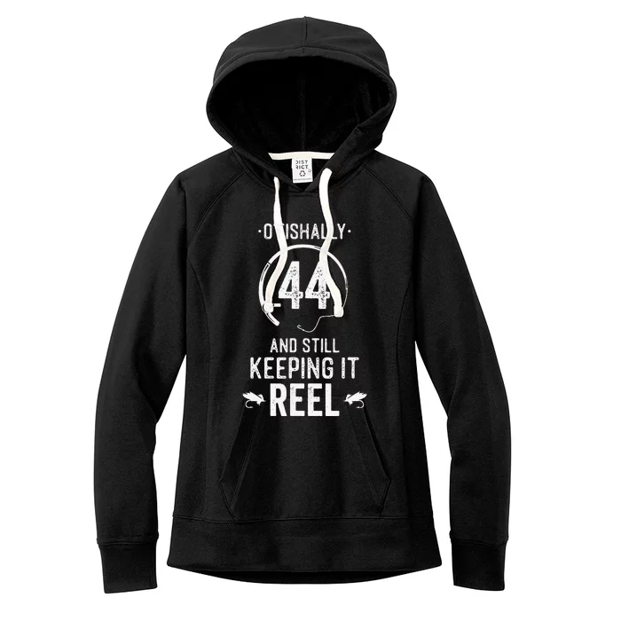 44 Year Old Fishing Fishermen Gifts For Birthday Women's Fleece Hoodie