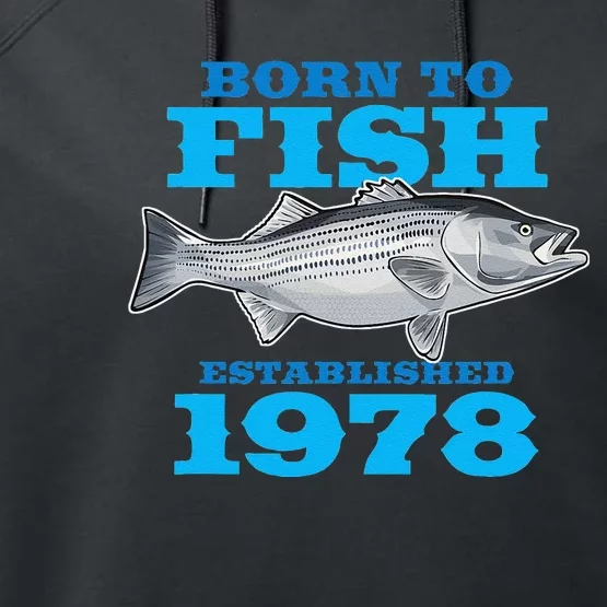 45 Year Old Fishing Fisherman 1978 45th Birthday Performance Fleece Hoodie