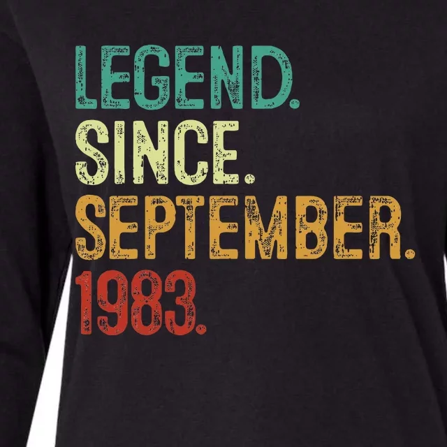 40 Years Old Legend Since September 1983 40th Birthday Womens Cotton Relaxed Long Sleeve T-Shirt