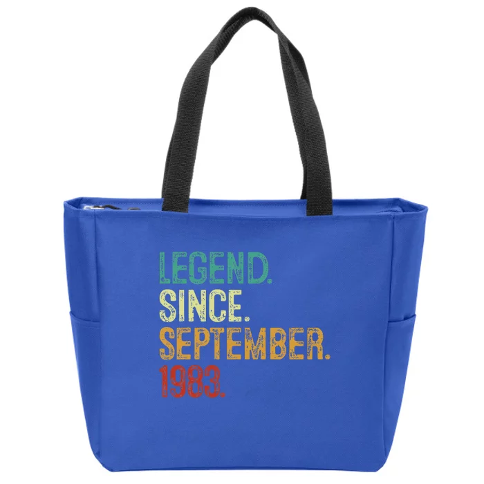 40 Years Old Legend Since September 1983 40th Birthday Zip Tote Bag