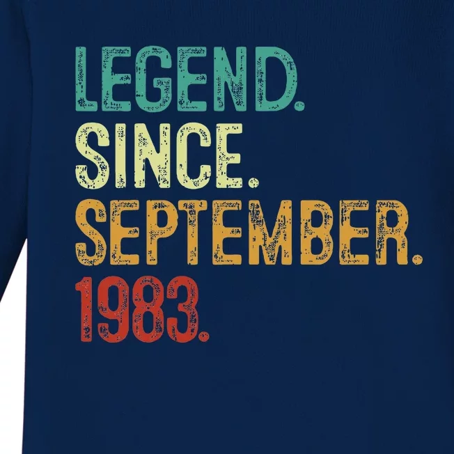 40 Years Old Legend Since September 1983 40th Birthday Baby Long Sleeve Bodysuit