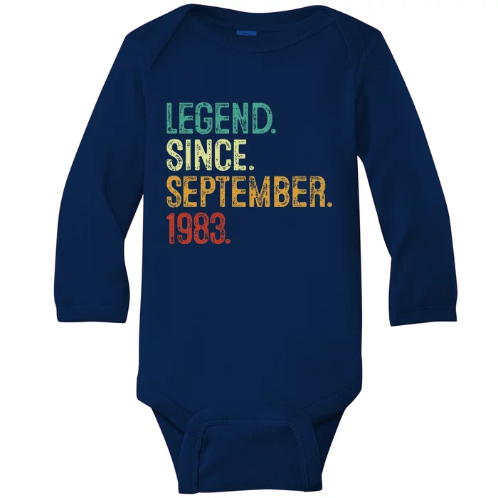 40 Years Old Legend Since September 1983 40th Birthday Baby Long Sleeve Bodysuit