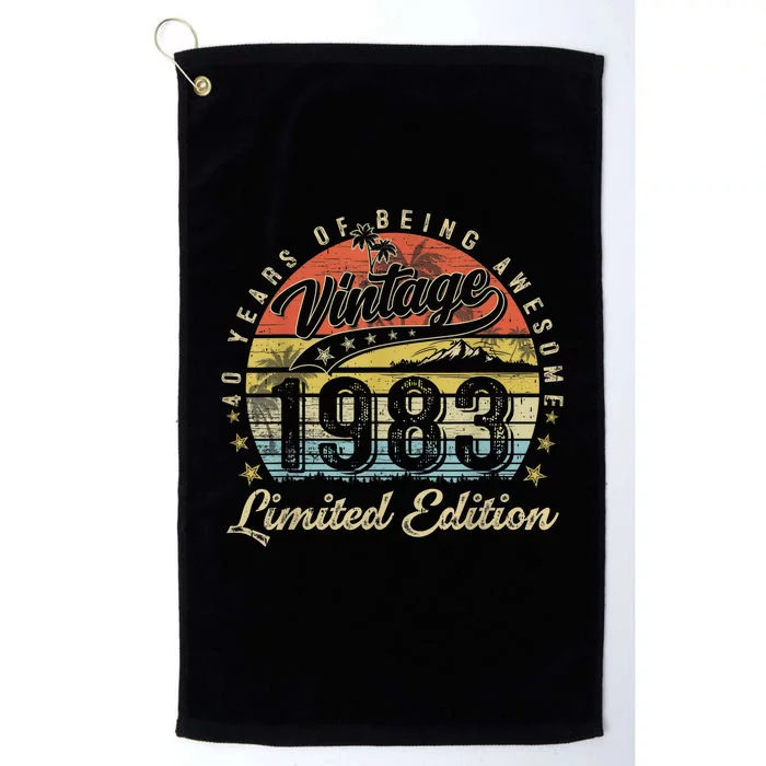 40 Year Old Gifts Vintage 1983 Limited Edition 40th Birthday Platinum Collection Golf Towel