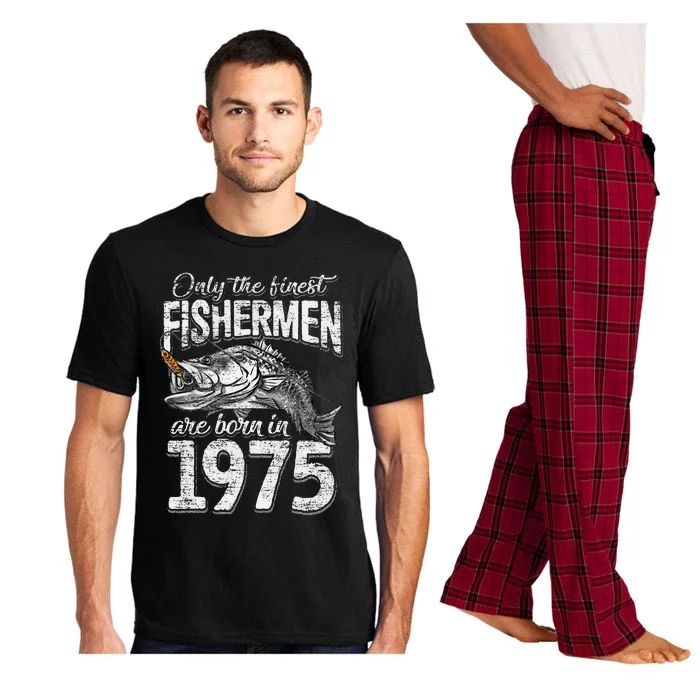 46 Years Old Fisherman Born In 1975 Fisherman 46th Birthday Pajama Set