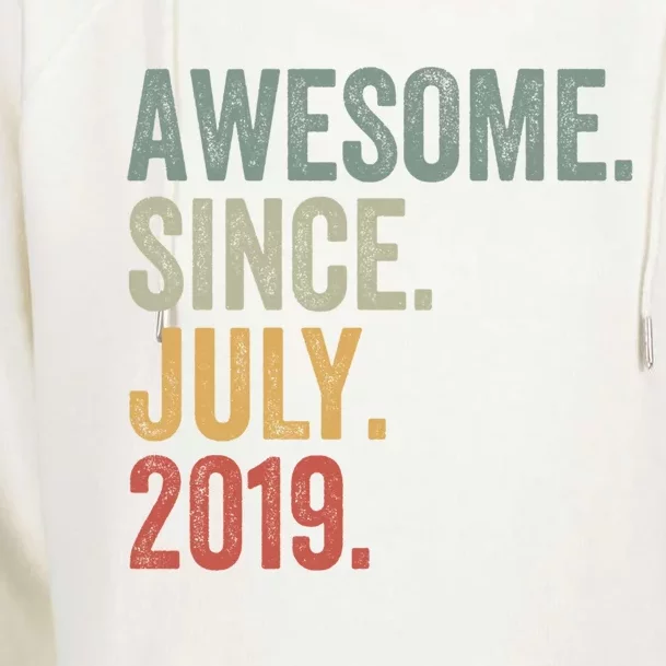 4 Year Old Awesome Since July 2019 4th Birthday Gift Great Gift Womens Funnel Neck Pullover Hood