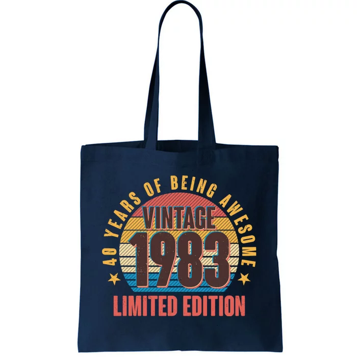 40 Years Of Being Awesome 1983 Limited Edition Vintage Retro Tote Bag