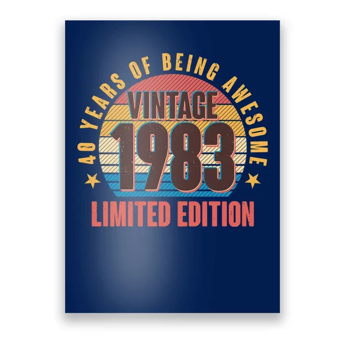 40 Years Of Being Awesome 1983 Limited Edition Vintage Retro Poster