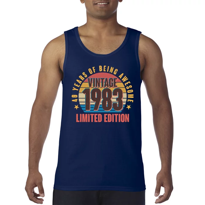 40 Years Of Being Awesome 1983 Limited Edition Vintage Retro Tank Top