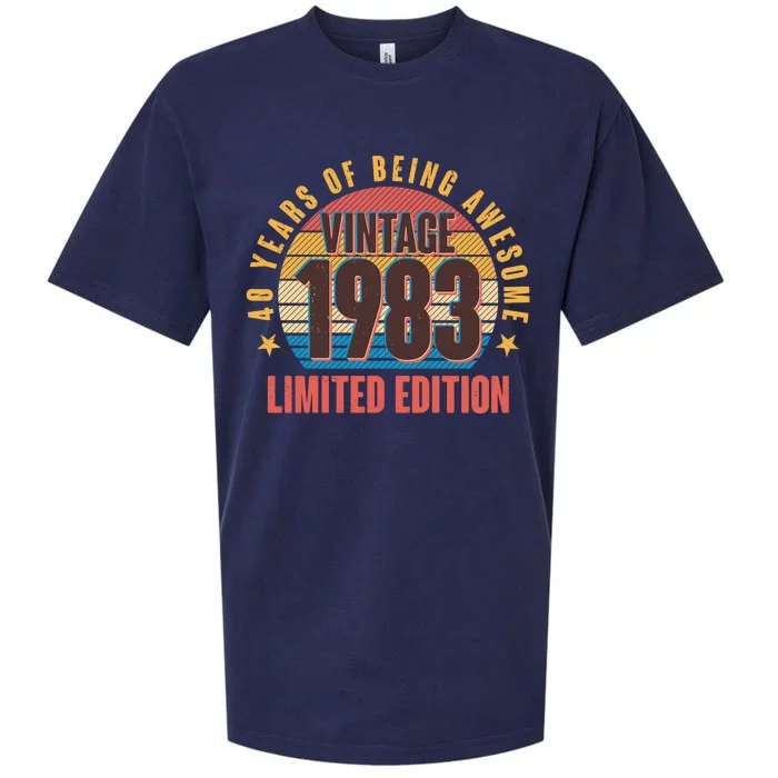 40 Years Of Being Awesome 1983 Limited Edition Vintage Retro Sueded Cloud Jersey T-Shirt