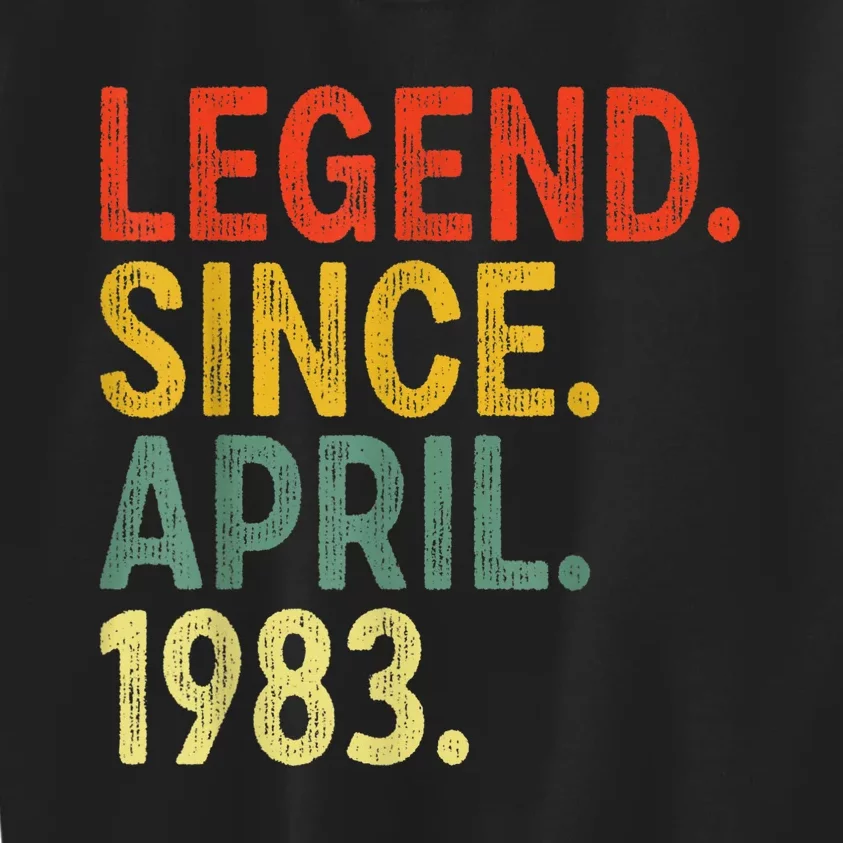 40 Year Old Legend Since April 1983 40th Birthday Kids Sweatshirt