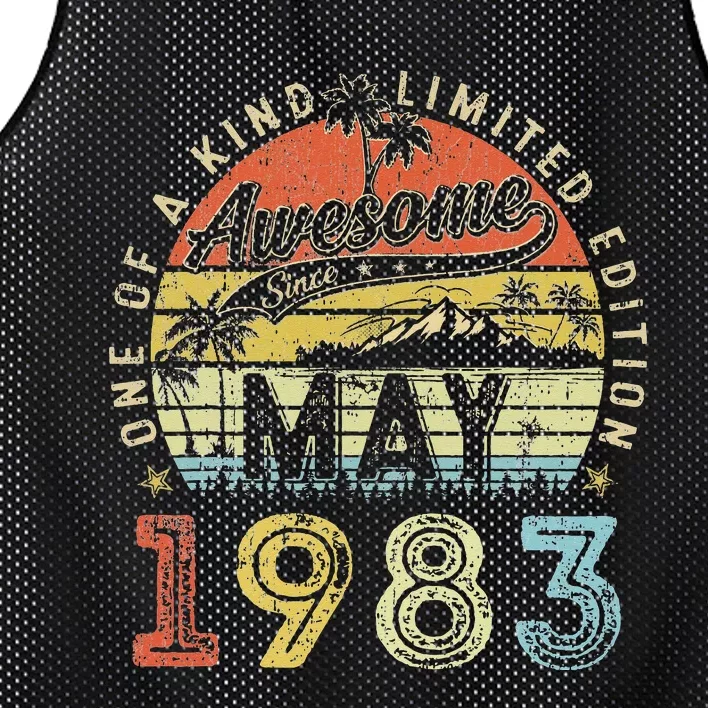 40 Year Old Awesome Since May 1983 40th Birthday Mesh Reversible Basketball Jersey Tank