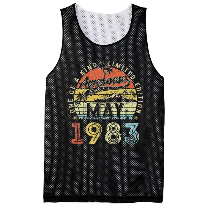 40 Year Old Awesome Since May 1983 40th Birthday Mesh Reversible Basketball Jersey Tank