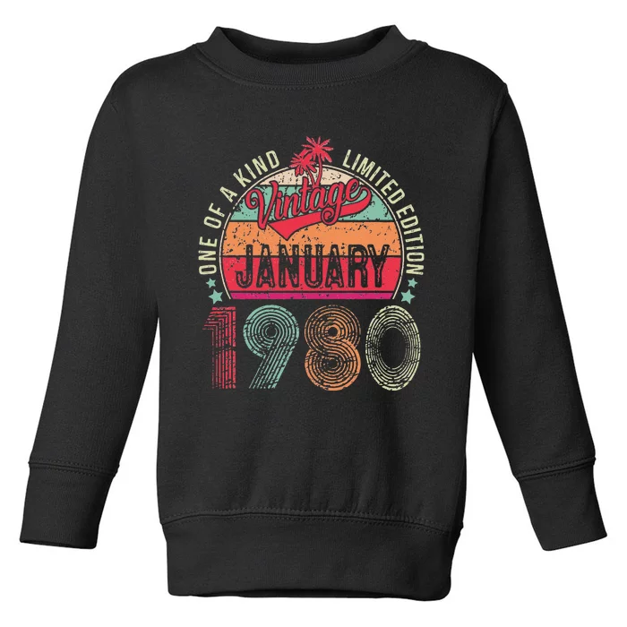 43 Years Old Gift January 1980 Limited Edition 43th Birthday Toddler Sweatshirt