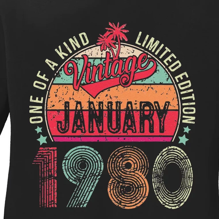 43 Years Old Gift January 1980 Limited Edition 43th Birthday Ladies Long Sleeve Shirt