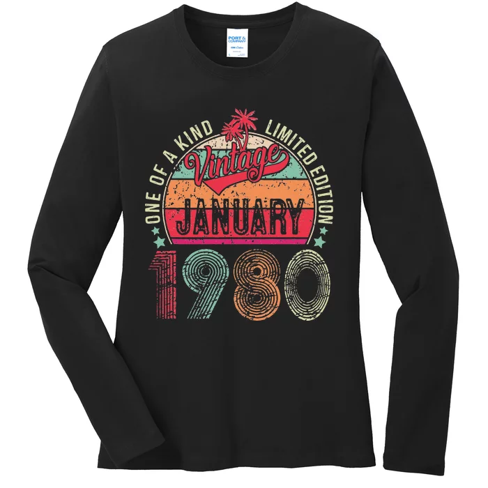 43 Years Old Gift January 1980 Limited Edition 43th Birthday Ladies Long Sleeve Shirt