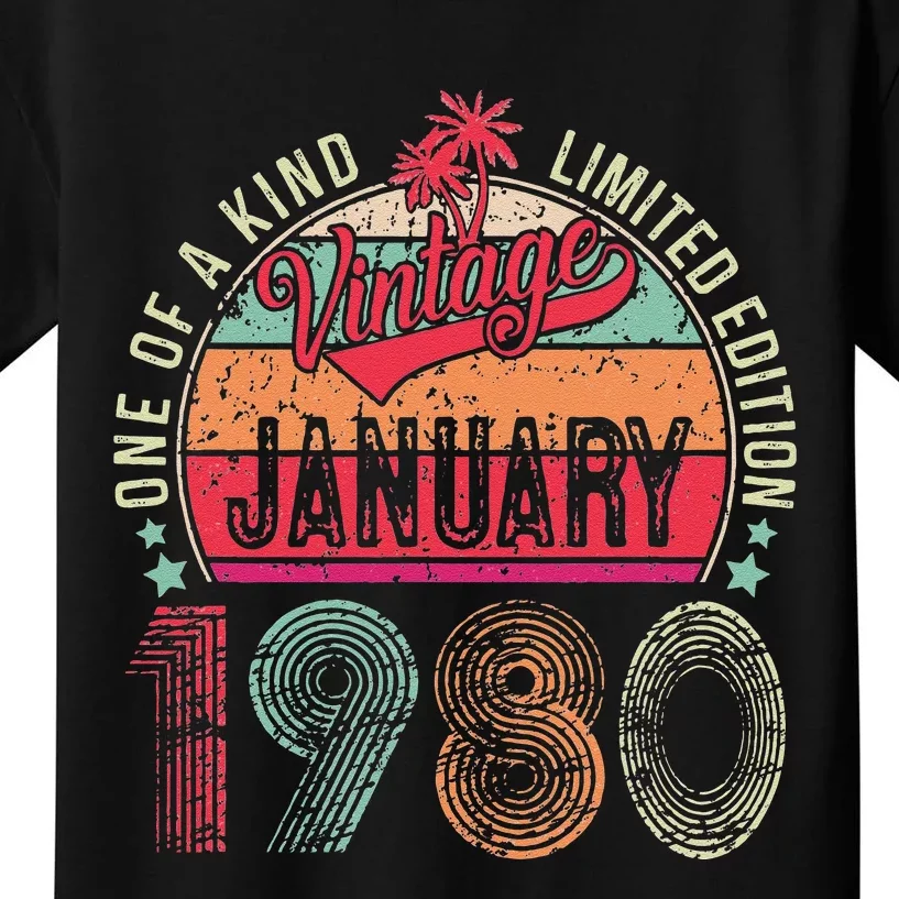 43 Years Old Gift January 1980 Limited Edition 43th Birthday Kids T-Shirt