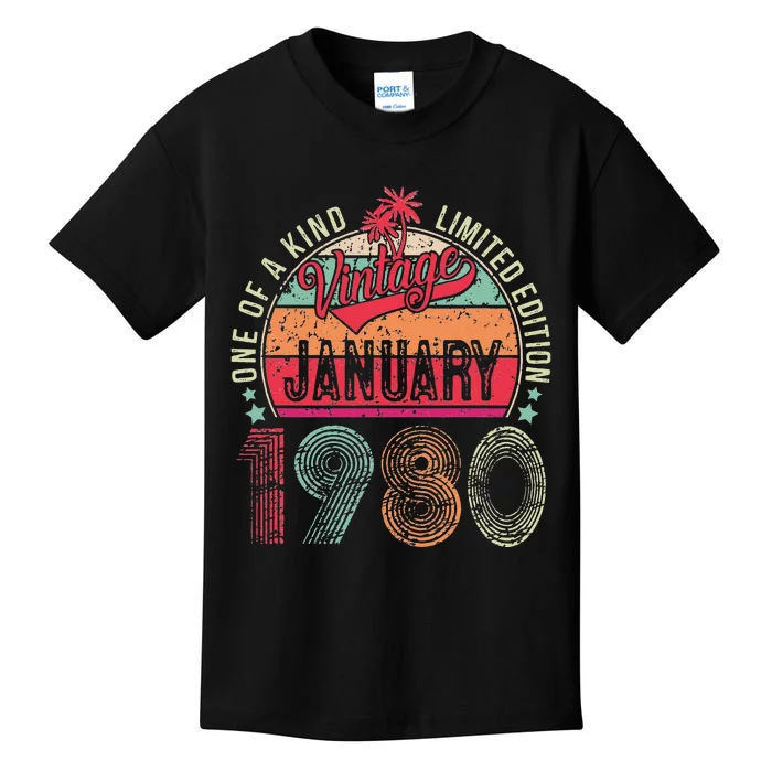 43 Years Old Gift January 1980 Limited Edition 43th Birthday Kids T-Shirt