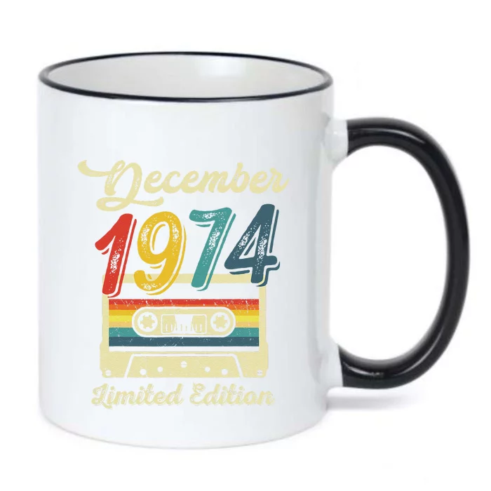 48 Years Old Gift Retro December 1974 Cassette 48th Birthday Black Color Changing Mug