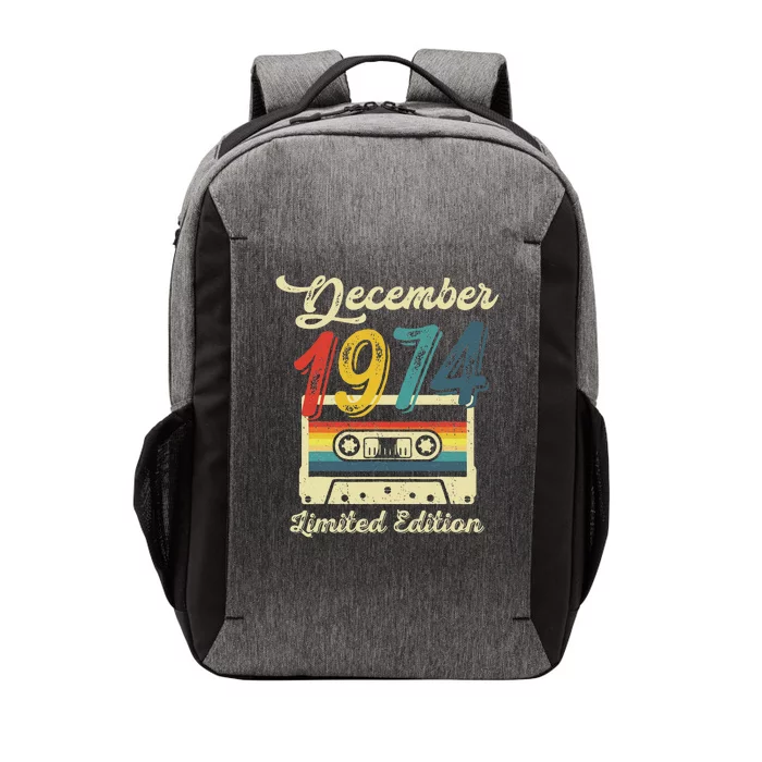 48 Years Old Gift Retro December 1974 Cassette 48th Birthday Vector Backpack