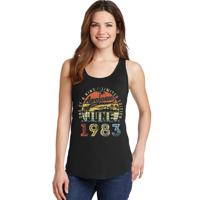 40 Year Old Awesome Since June 1983 40th Birthday Ladies Essential Tank