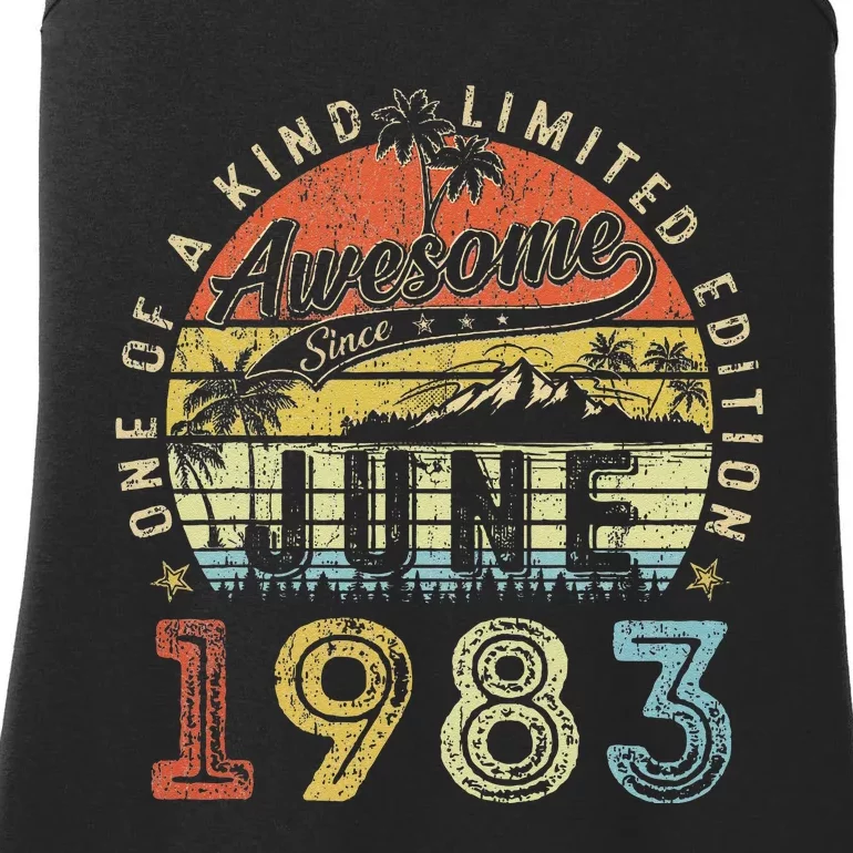 40 Year Old Awesome Since June 1983 40th Birthday Ladies Essential Tank