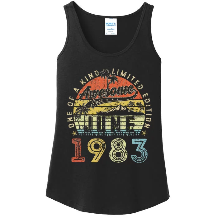 40 Year Old Awesome Since June 1983 40th Birthday Ladies Essential Tank