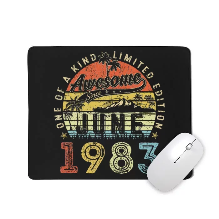 40 Year Old Awesome Since June 1983 40th Birthday Mousepad