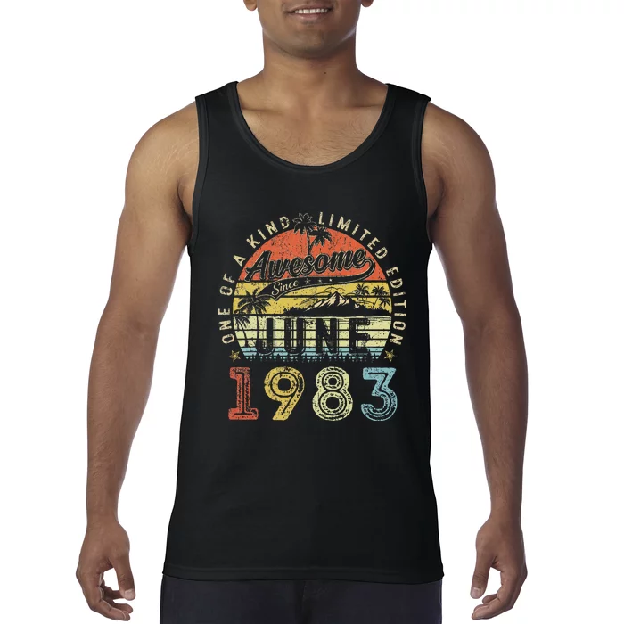 40 Year Old Awesome Since June 1983 40th Birthday Tank Top