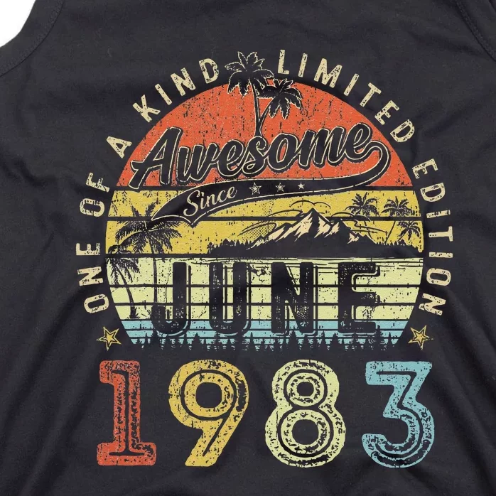 40 Year Old Awesome Since June 1983 40th Birthday Tank Top