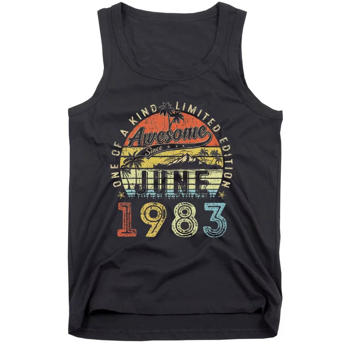 40 Year Old Awesome Since June 1983 40th Birthday Tank Top