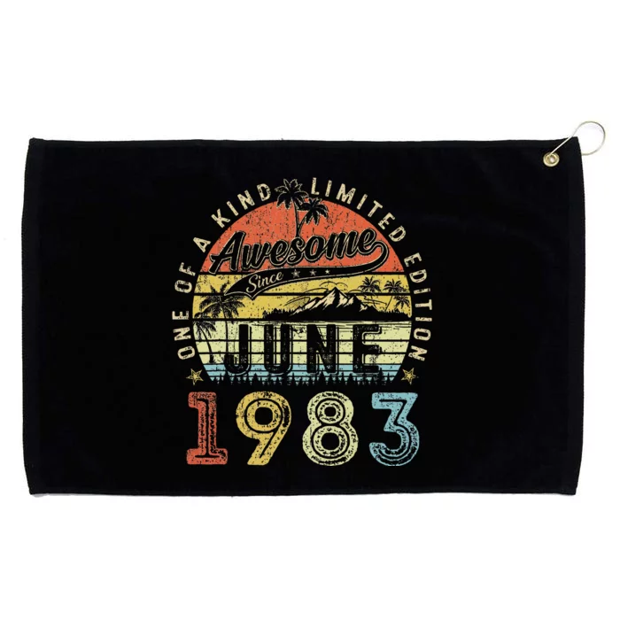 40 Year Old Awesome Since June 1983 40th Birthday Grommeted Golf Towel