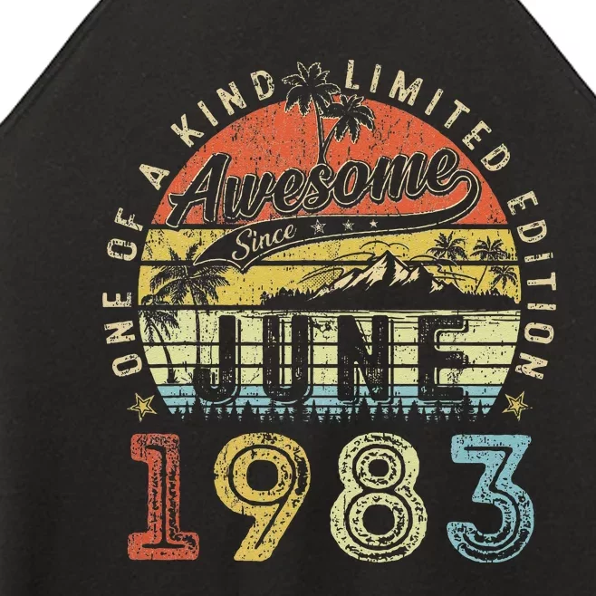 40 Year Old Awesome Since June 1983 40th Birthday Women’s Perfect Tri Rocker Tank