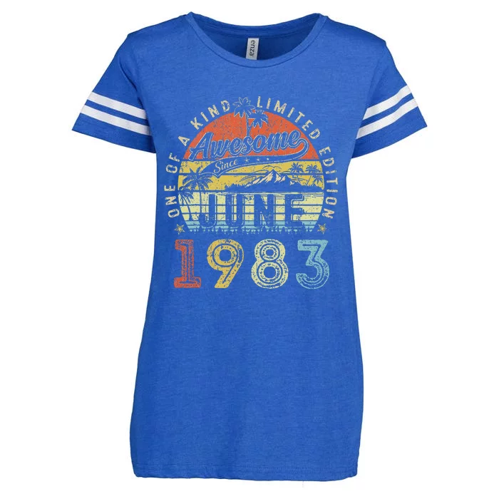 40 Year Old Awesome Since June 1983 40th Birthday Enza Ladies Jersey Football T-Shirt