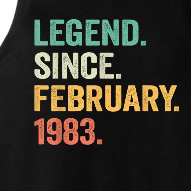 40 Years Old Gifts Legend Since February 1983 40th Birthday Ladies Tri-Blend Wicking Tank