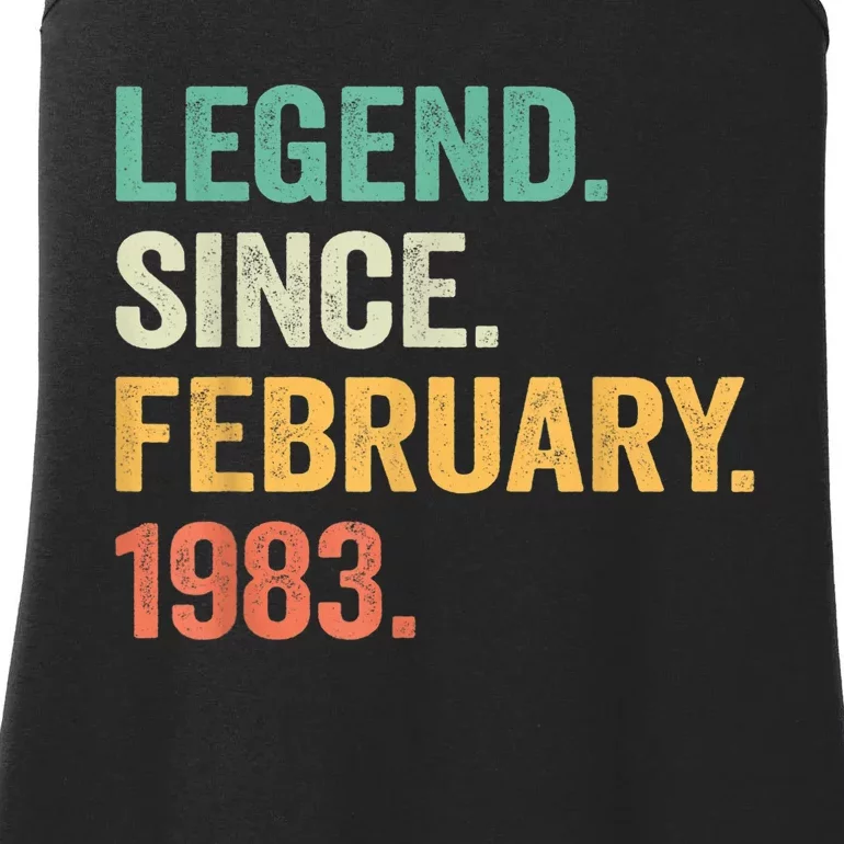 40 Years Old Gifts Legend Since February 1983 40th Birthday Ladies Essential Tank