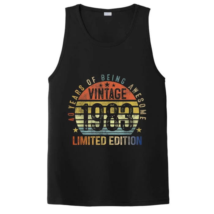 40 Year Old Gifts Vintage 1983 Limited Edition 40th Birthday Performance Tank