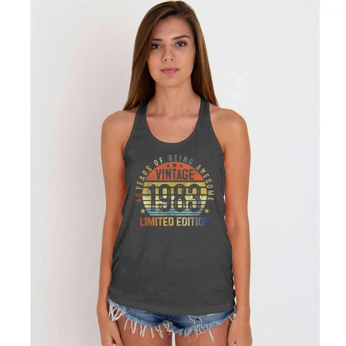 40 Year Old Gifts Vintage 1983 Limited Edition 40th Birthday Women's Knotted Racerback Tank