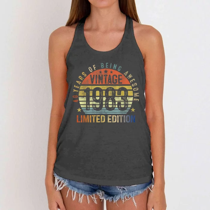 40 Year Old Gifts Vintage 1983 Limited Edition 40th Birthday Women's Knotted Racerback Tank