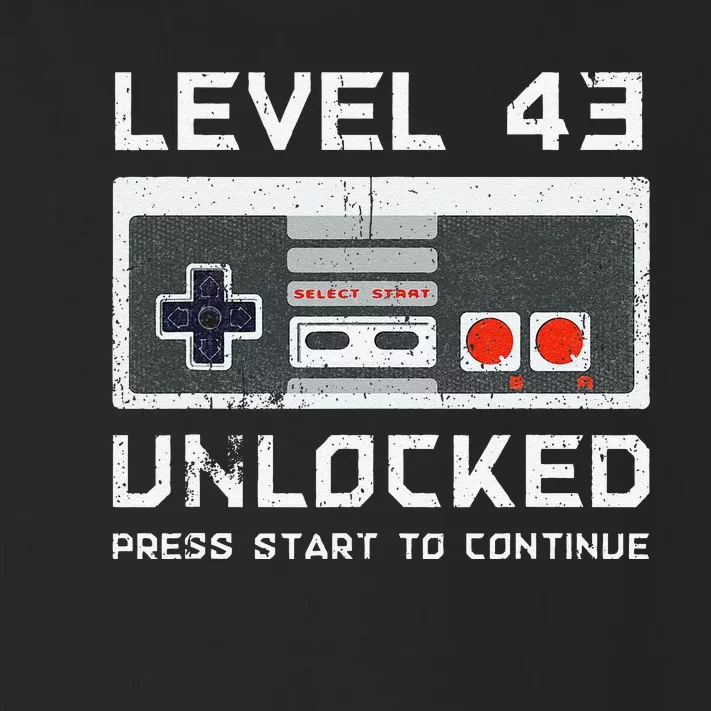 43 Year Old FortyThree Birthday Gift Level 43 Unlocked Game Toddler Long Sleeve Shirt