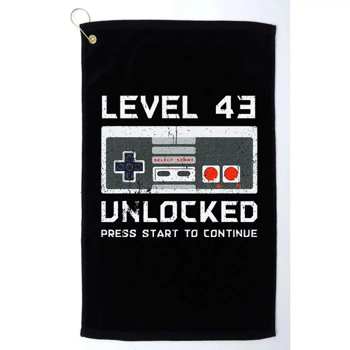 43 Year Old FortyThree Birthday Gift Level 43 Unlocked Game Platinum Collection Golf Towel