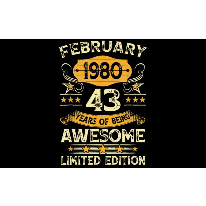 43 Years Old Gifts Vintage February 1980 43rd Birthday Cute Bumper Sticker