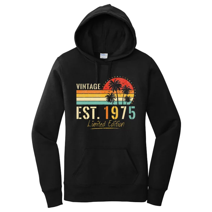 48 Years Old Vintage Est 1975 Limited Edition 48th Birthday Women's Pullover Hoodie