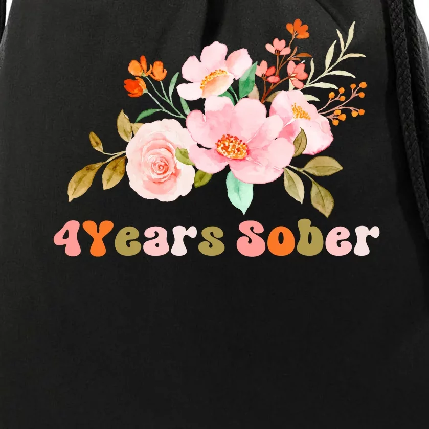 4 Years Sober Gift Sober Anniversary Gift Sobriety Gift Recovery Soberversary Drawstring Bag