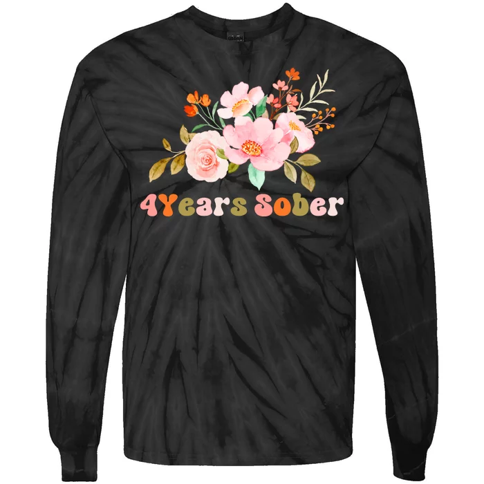 4 Years Sober Gift Sober Anniversary Gift Sobriety Gift Recovery Soberversary Tie-Dye Long Sleeve Shirt