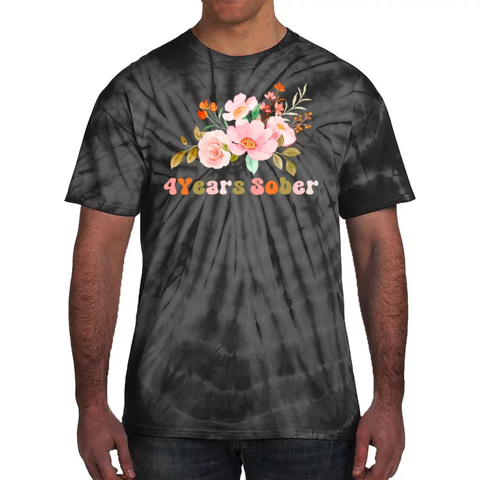 4 Years Sober Gift Sober Anniversary Gift Sobriety Gift Recovery Soberversary Tie-Dye T-Shirt